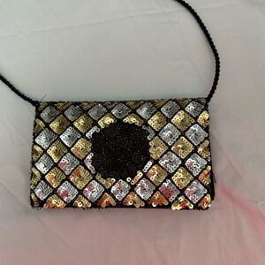 Sequin Crossbody Bag - Gold and Silver